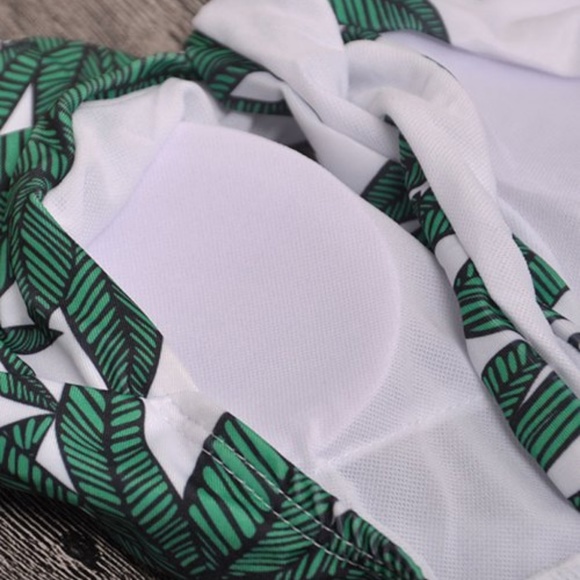 PLUNGE NECK TROPICAL SWIMSUIT - Picture 7 of 12